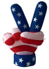 6 Foot US Hand Doing the Peace Sign Patriotic Inflatable